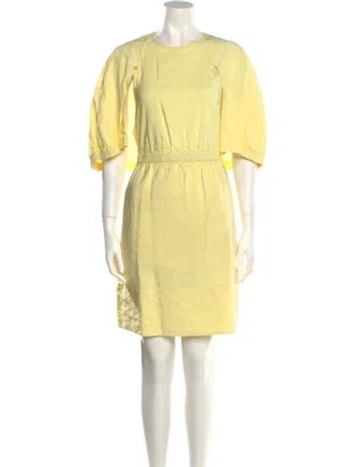 Pre-owned Tibi Crew Neck Knee-length Dress In Yellow