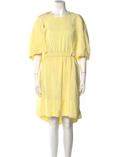 Pre-owned Tibi Crew Neck Knee-length Dress In Yellow