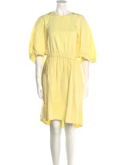 Pre-owned Tibi Crew Neck Knee-length Dress In Yellow