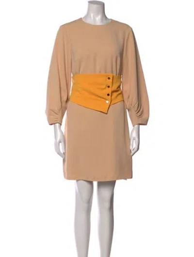 Pre-owned Tibi Crew Neck Knee-length Dress In Yellow