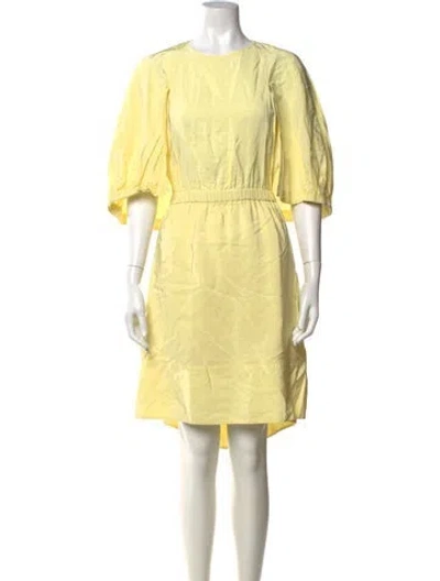 Pre-owned Tibi Crew Neck Knee-length Dress In Yellow