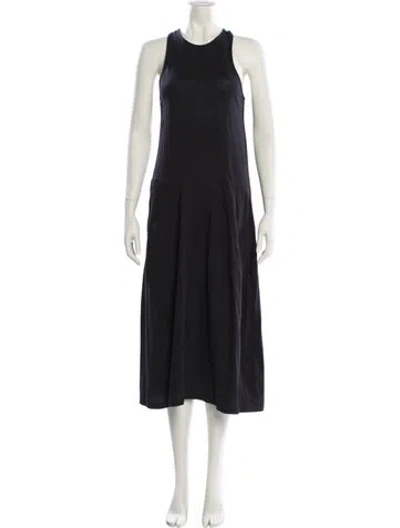 Pre-owned Tibi Crew Neck Long Dress In Black