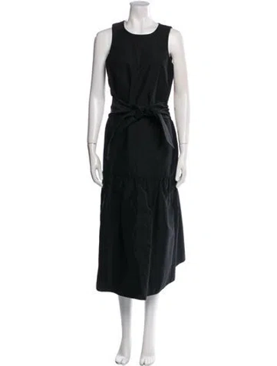 Pre-owned Tibi Crew Neck Long Dress In Black