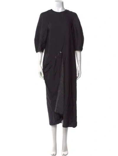Pre-owned Tibi Crew Neck Long Dress In Black
