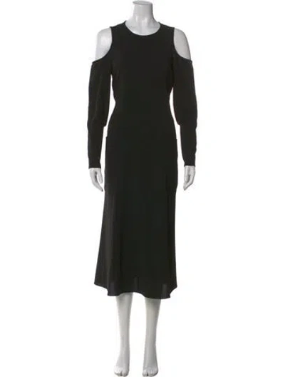 Pre-owned Tibi Crew Neck Long Dress In Black
