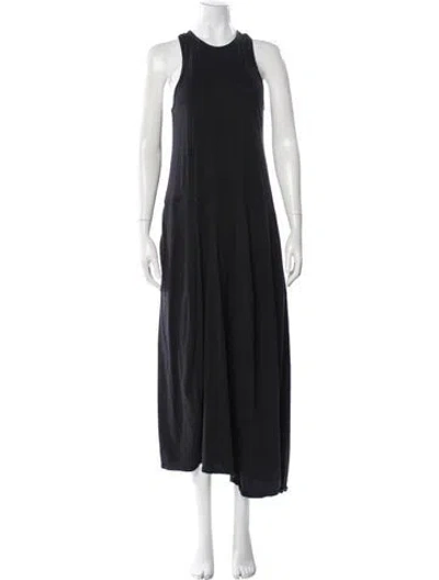 Pre-owned Tibi Crew Neck Long Dress In Black