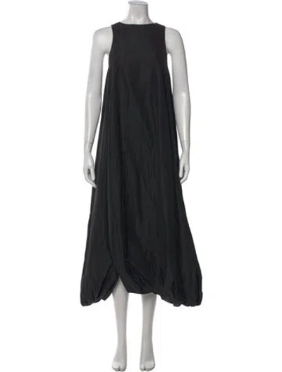 Pre-owned Tibi Crew Neck Long Dress In Black