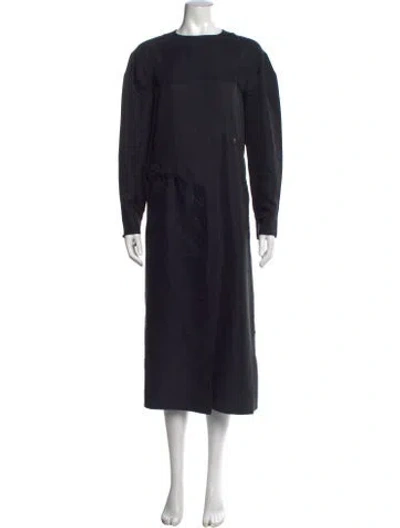 Pre-owned Tibi Crew Neck Long Dress In Black