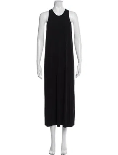 Pre-owned Tibi Crew Neck Long Dress In Black