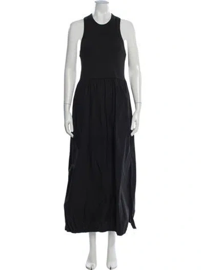 Pre-owned Tibi Crew Neck Long Dress In Black