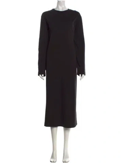 Pre-owned Tibi Crew Neck Long Dress In Black