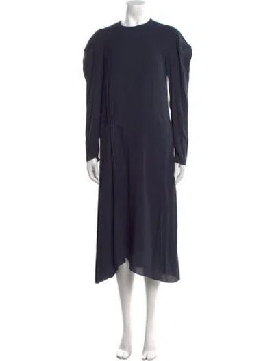 Pre-owned Tibi Crew Neck Long Dress In Blue