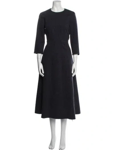 Pre-owned Tibi Crew Neck Long Dress In Blue