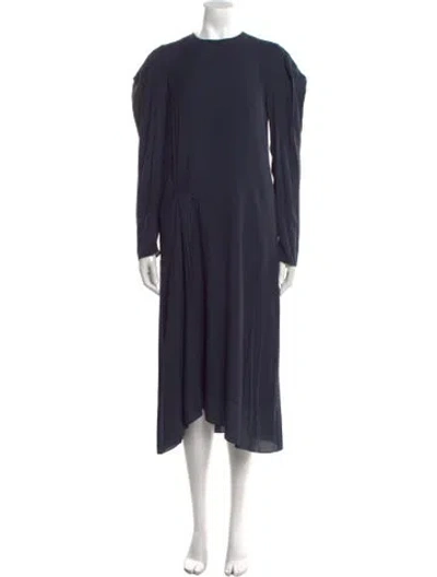 Pre-owned Tibi Crew Neck Long Dress In Blue