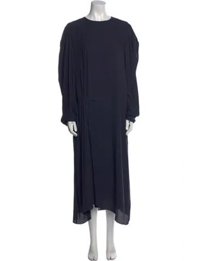 Pre-owned Tibi Crew Neck Long Dress In Blue