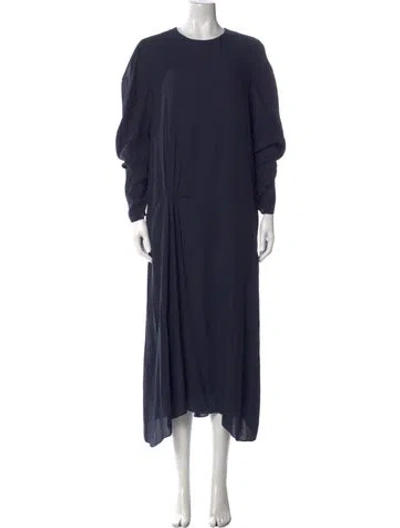 Pre-owned Tibi Crew Neck Long Dress In Blue