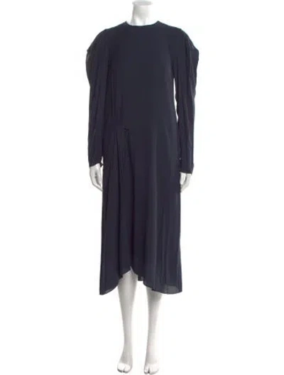 Pre-owned Tibi Crew Neck Long Dress In Blue