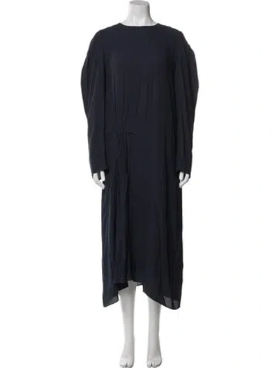 Pre-owned Tibi Crew Neck Long Dress In Blue
