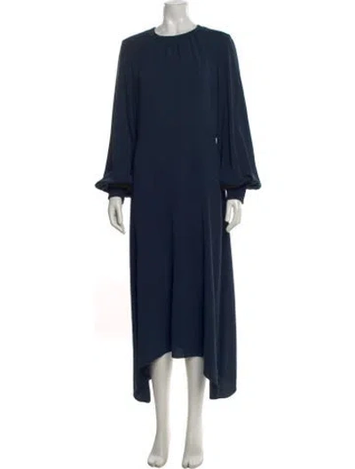 Pre-owned Tibi Crew Neck Long Dress In Blue