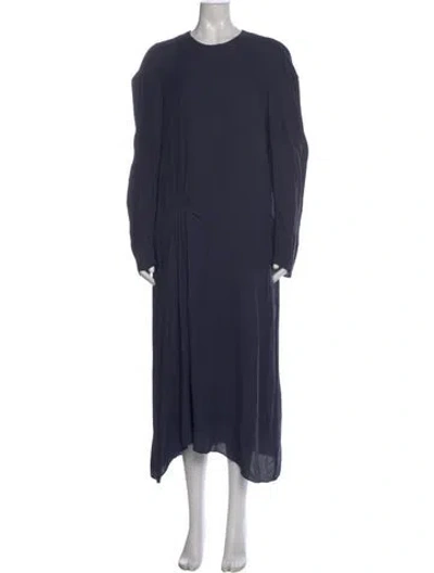 Pre-owned Tibi Crew Neck Long Dress In Blue