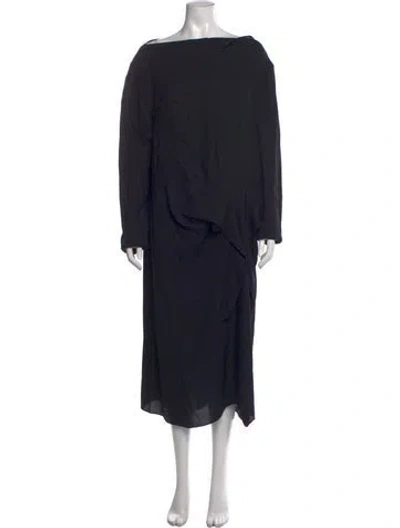 Pre-owned Tibi Crew Neck Long Dress In Blue