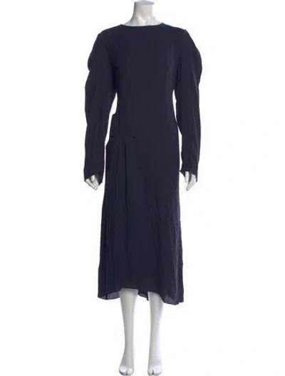 Pre-owned Tibi Crew Neck Long Dress In Blue
