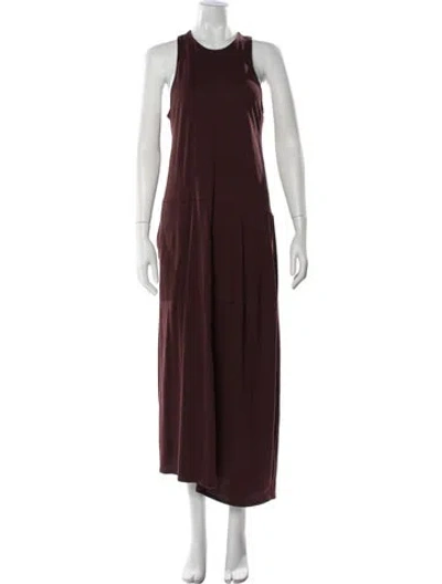Pre-owned Tibi Crew Neck Long Dress In Brown
