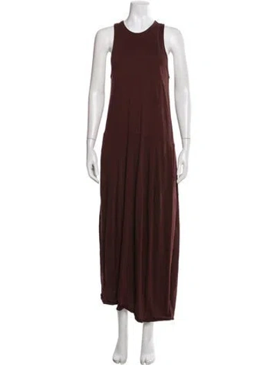 Pre-owned Tibi Crew Neck Long Dress In Brown