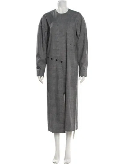 Pre-owned Tibi Crew Neck Long Dress In Gray