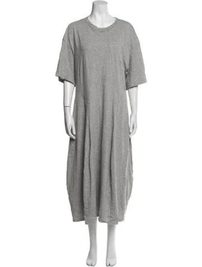 Pre-owned Tibi Crew Neck Long Dress In Gray