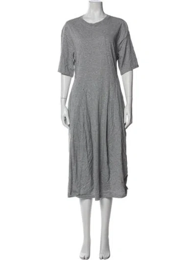 Pre-owned Tibi Crew Neck Long Dress In Gray
