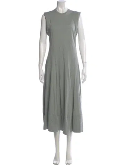 Pre-owned Tibi Crew Neck Long Dress In Gray