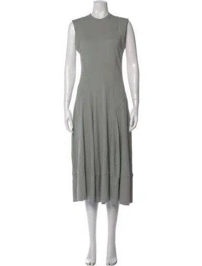 Pre-owned Tibi Crew Neck Long Dress In Gray