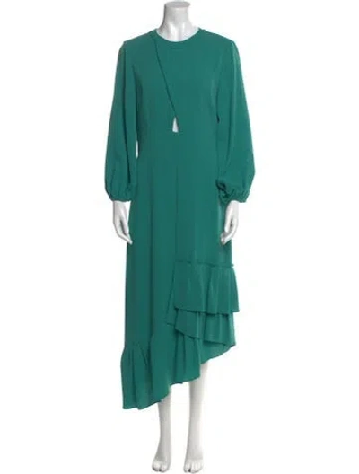 Pre-owned Tibi Crew Neck Long Dress In Green