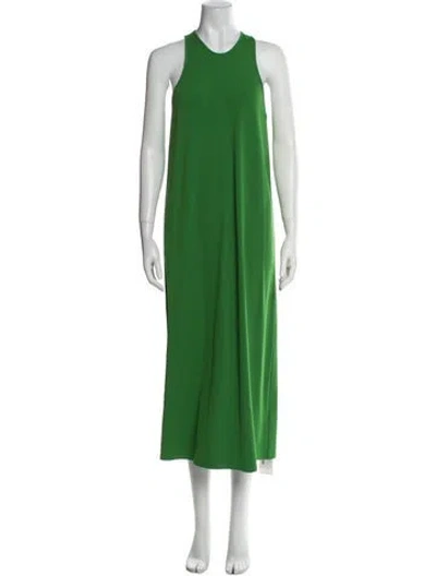 Pre-owned Tibi Crew Neck Long Dress In Green