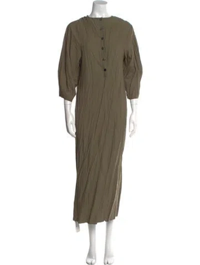 Pre-owned Tibi Crew Neck Long Dress In Green