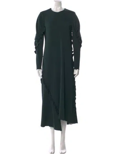 Pre-owned Tibi Crew Neck Long Dress In Green