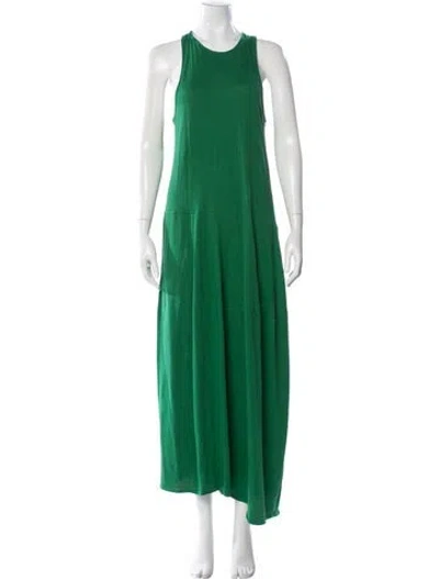 Pre-owned Tibi Crew Neck Long Dress In Green