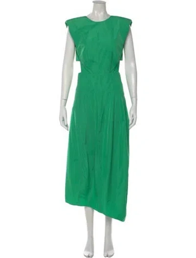 Pre-owned Tibi Crew Neck Long Dress In Green