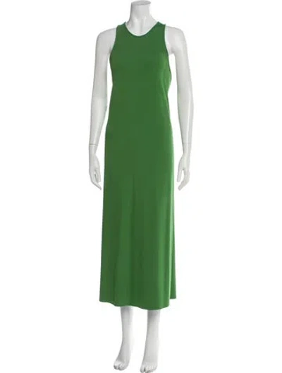 Pre-owned Tibi Crew Neck Long Dress In Green
