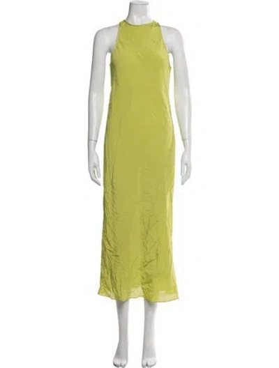 Pre-owned Tibi Crew Neck Long Dress In Green