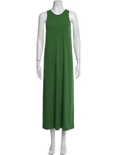 Pre-owned Tibi Crew Neck Long Dress In Green