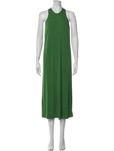 Pre-owned Tibi Crew Neck Long Dress In Green