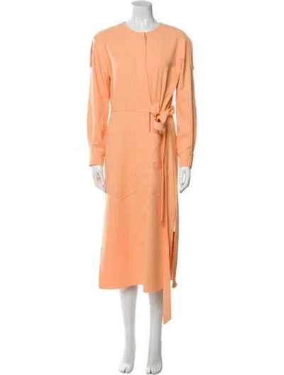 Pre-owned Tibi Crew Neck Long Dress In Neutral