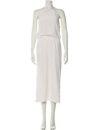 Pre-owned Tibi Crew Neck Long Dress In Neutral