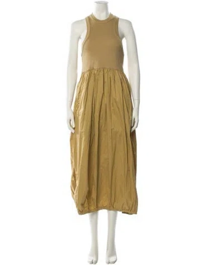 Pre-owned Tibi Crew Neck Long Dress In Neutral