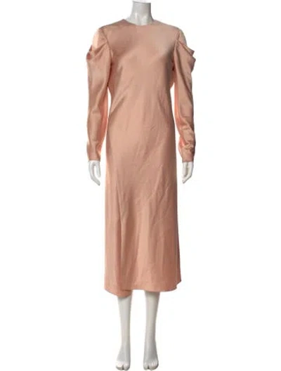 Pre-owned Tibi Crew Neck Long Dress In Neutral