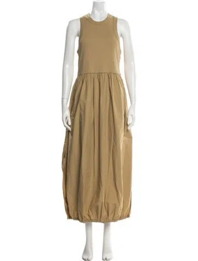 Pre-owned Tibi Crew Neck Long Dress In Neutral