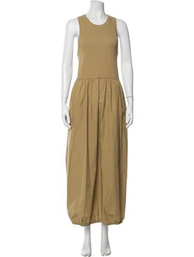 Pre-owned Tibi Crew Neck Long Dress In Neutral