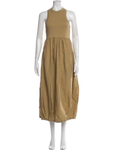 Pre-owned Tibi Crew Neck Long Dress In Neutrals